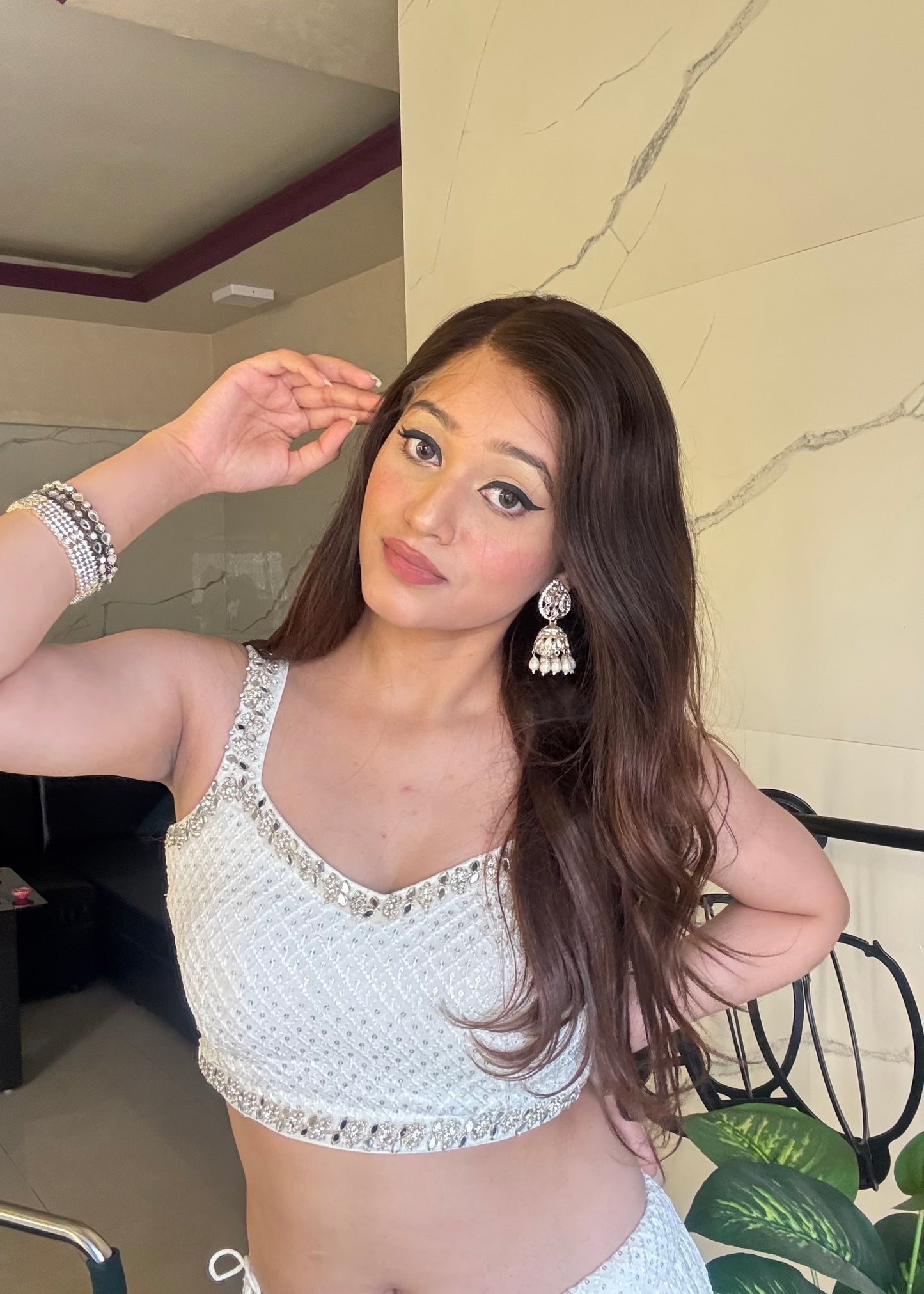 Natural looking wavy wig look